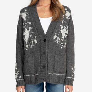 Johnny Was Embroidered Sweater Cardigan